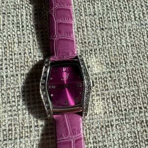 Stylish Women's Purple Watch with Silver Accents